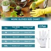 sourcing map Goatskin Leather Work Gloves with Hook and Loop,