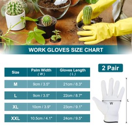 sourcing map Goatskin Leather Work Gloves with Hook and Loop, Driver Gloves Garden Glove for Driving, Gardening, Welding, Construction, White, L, Pair of 2