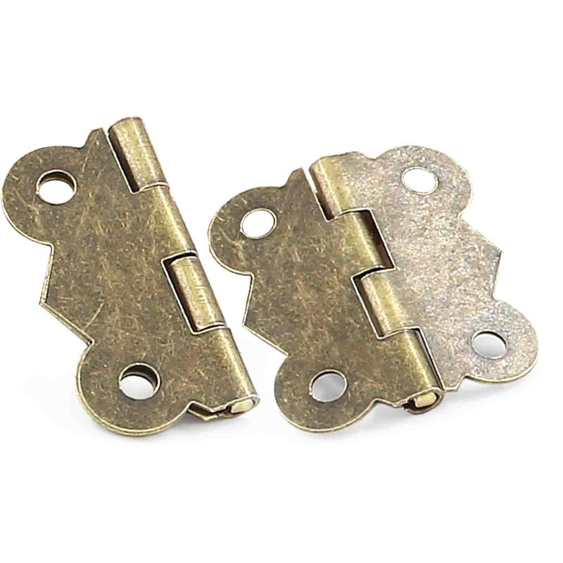BokWin 40PCS Antique Brass Butterfly Hinge 1 inch Hinges Antique