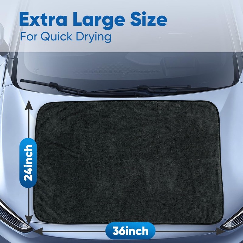 HOMEXCEL Car Drying Towel (36"x 24"), 1200GSM Ultra Absorbent Car