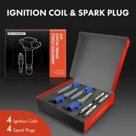 A-Premium (Blue) Set of 8 Ignition Coil Pack and Iridium Spark Plugs Compatible with Ford Escape 2009-2019, Fusion 2010-2020, Transit, C-Max, SSV Plug-In Hybrid & Lincoln MKZ & Mercury Mariner, Milan