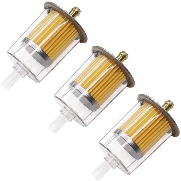 Taiss 3PCS Gas Inline Fuel Filter, Fits 3/8" Fuel Line,Widely Used In Cars, Motorcycles, Trucks And Gasoline Powered Engines etc.