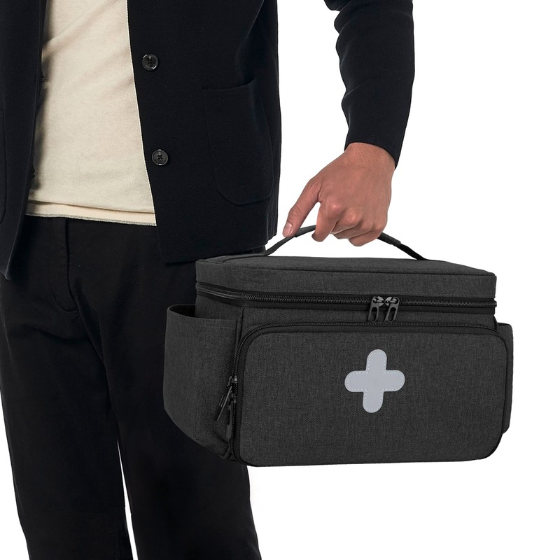 CURMIO 救急バッグ 救急箱 家庭・オフィス・学校用 (バッグのみ) 黒