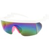 ShadyVEU Semi Rimless Neon Rainbow Mirrored Lens Sports Performance Sunglasses
