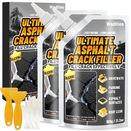 Asphalt Crack Filler, 2.65LB High Elasticity Cement Crack Filler, Self Leveling Waterproof Repair Sealant for Driveway, Walkway, Blacktop Concrete Joint, Outdoor Quick Drying Sealer - Black