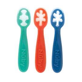 Nuby Baby's First Spoons Multicolor Set Easy Grip 6 Months Self Feeding