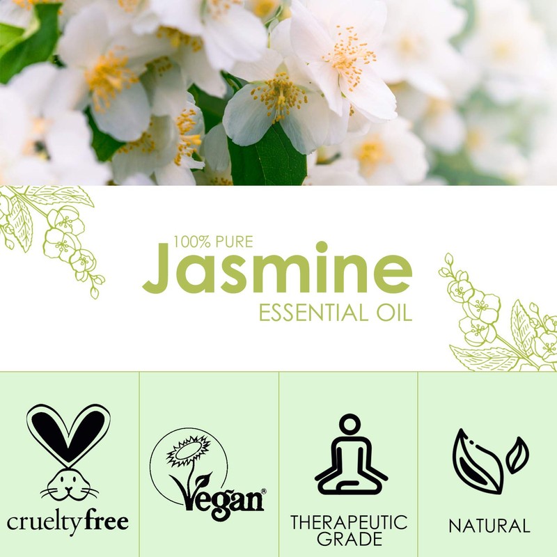  Jasmine Essential Oil 4 Fl Oz (120ml), SALKING Pure