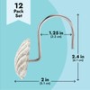 12-Pack of Beach-Themed Shower Curtain Stainless Steel Hooks, Decorative Seashell