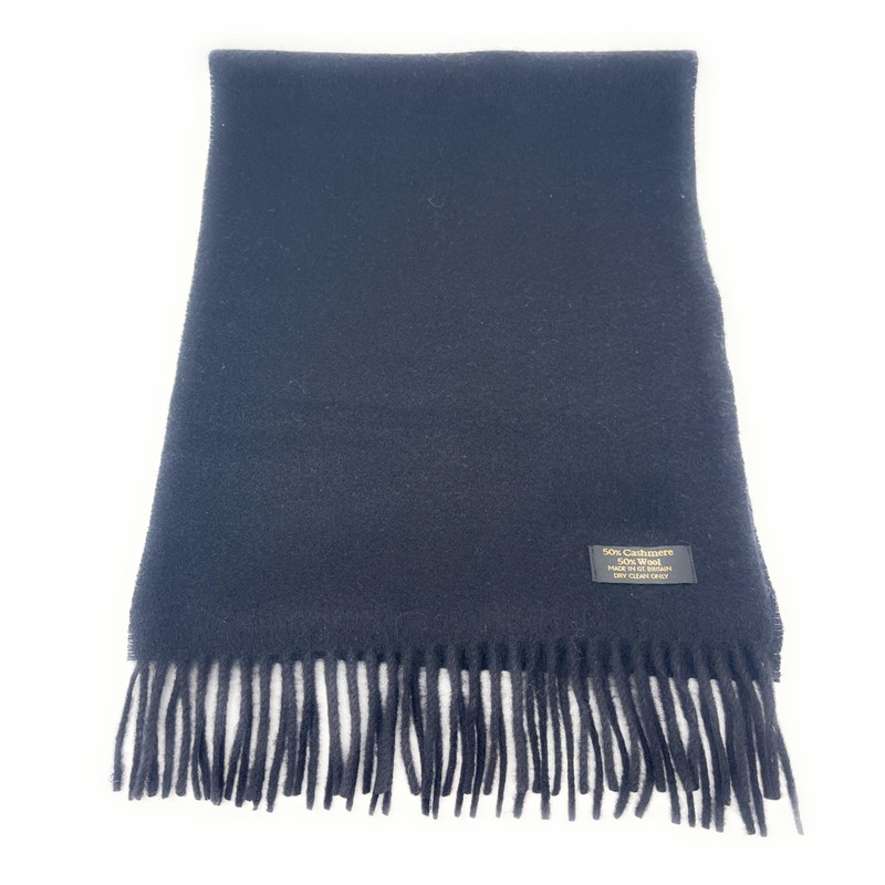 50% Cashmere 50% Wool Unisex Winter Scarf - Black