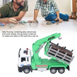 Logging Truck Toy, 1:32 Log Vehicle Model with Light Music Effect Timber Truck with Loading Crane for 6 Years Old Above