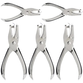 5Pcs Hole Punch HandHeld Single Side Classic Office Paper Ticket School Supplies