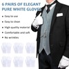 NiCola 6 Pairs White Cotton Gloves, Stitched White Gloves, Sewn