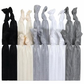 Venbytech for 20 Elastic Hair Ties No Crease Ponytail Holder for EMI foe tie Ribbon Jay Band Lot