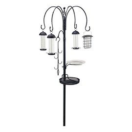 Gardman BA01343 Complete Bird Feeding Station Kit with Four Feeders, , 6'1" High