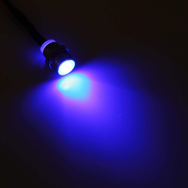 Qiilu 4Pcs 12V 8mm LED Indicator Light Panel Pilot Dash