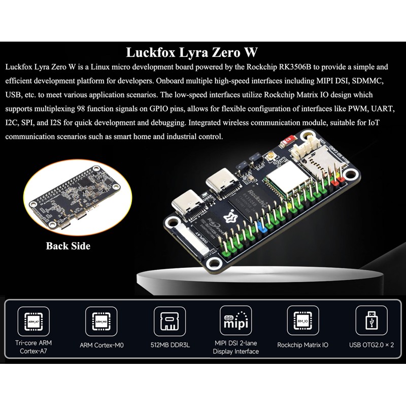 Lyra Zero W Micro Linux Development Board Based On RK3506B