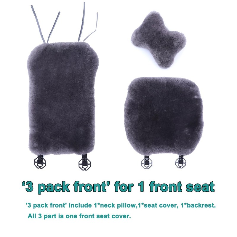 OGLAND 100% Natural Fur Sheepskin Universal car seat Covers for