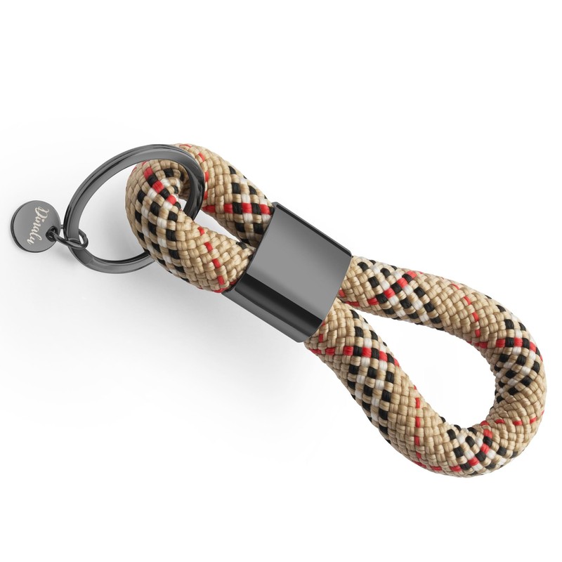 Dinalu Key Pendant Made of Sailing Rope with Black Metal,