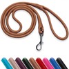 OOPSDOGGY Rolled Leather Dog Lead 6ft Heavy Duty Training Leash