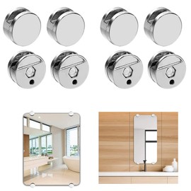 AWEN Mirror Clips Mirror Mounting Clips 8 Pcs（Silver）