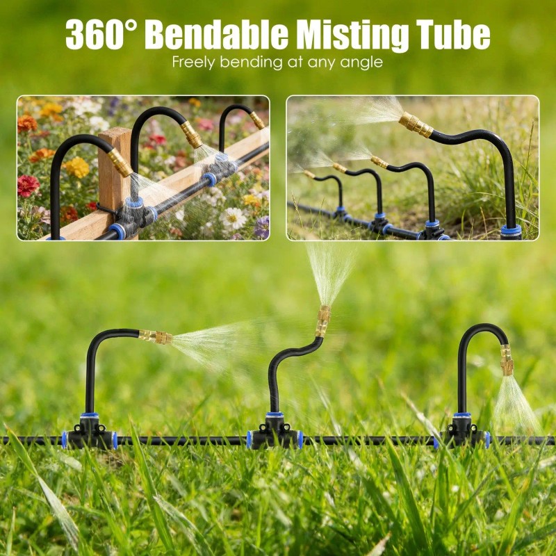 360-Degree Bendable 49FT 5/8 Tubing Hose 5/16 Faucet Connector Automatic