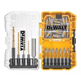 Dewalt - DWAC40SETRA Screwdriving Bits, Black Oxide Drill Bits, Right Angle Adapter, Tough Case 40Pcs