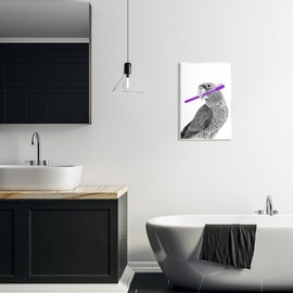 Stupell Industries Parrot With Toothbrush Funny Bird Wall Plaque Art, Design by Annalisa Latella