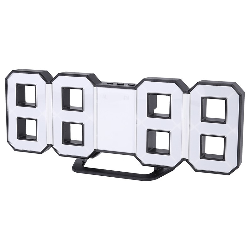 Digital LED Large 3D Table Hanging Wall Clock Alarm Snooze