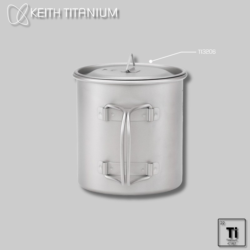 Keith titanium cup with double layers and lid Ti3206