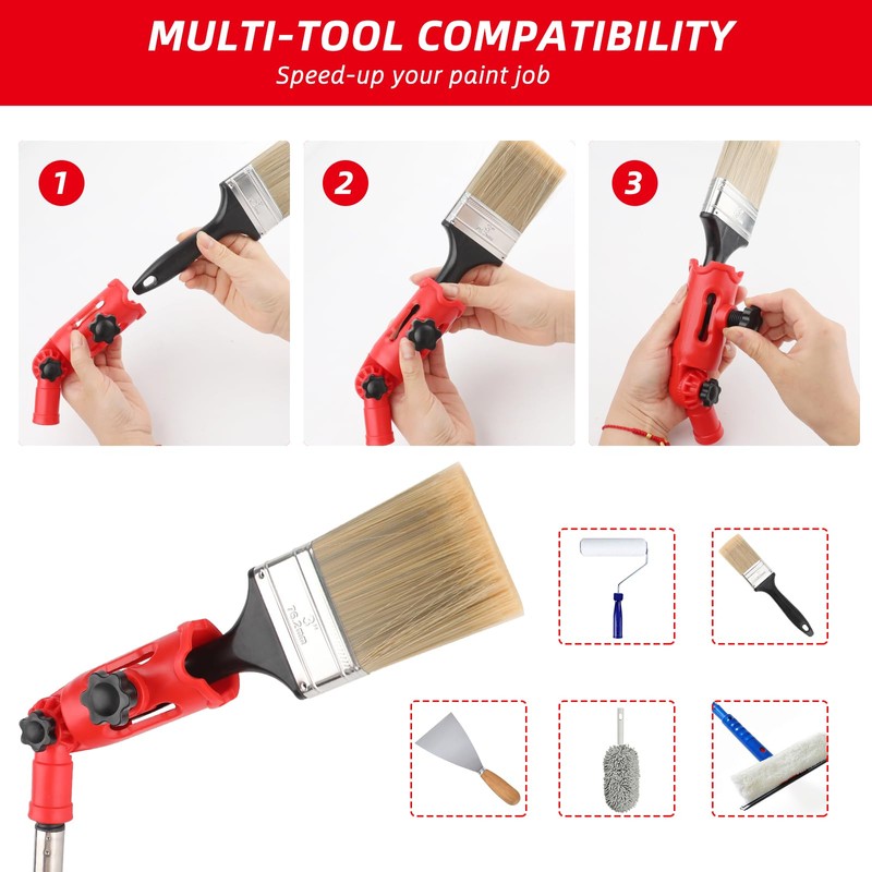 1 Pcs Multi-Angle Paint Brush Extender Tool,High Ceiling Paint Edger