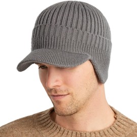 OZ SMART Australia Beanie Skull Cap with Ear-Muff Pads, Winter Cap Beanie Men Hat, Women Snow Hats, Thermal Fleece Wool Warm Ski Cap for Cold Weather, Heat Retention for Men, Women & Kids