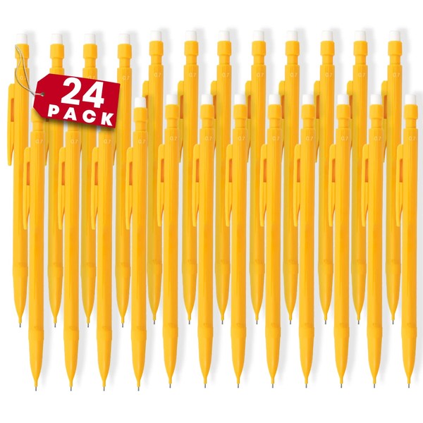 1InTheOffice Mechanical Pencil 0.7 mm, #2, Medium Lead, Black lead(24