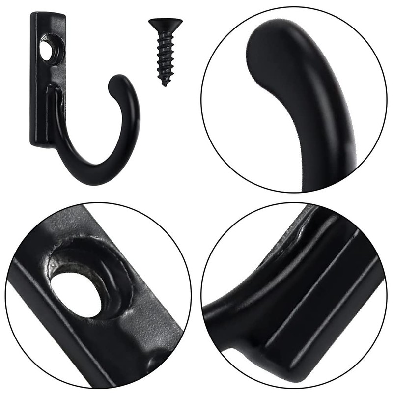 Yinquetinup 25 Pcs Wall Mounted Single Hook with 25 Screws