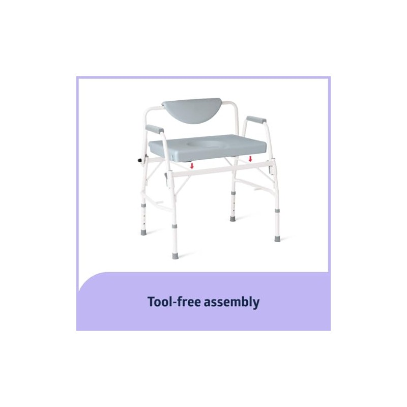 Dr. Dunley Bariatric Drop-Arm Commode – Heavy-Duty Steel Toilet Chair