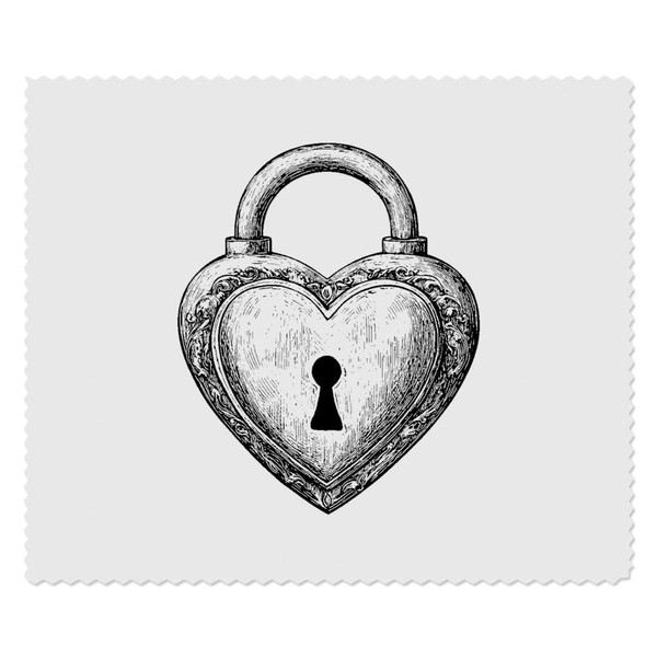 Azeeda 2 x 'Herzförmiges Schloss' Mikrofaser-Objektiv- / Brillenreinigungstücher (LC00031839)