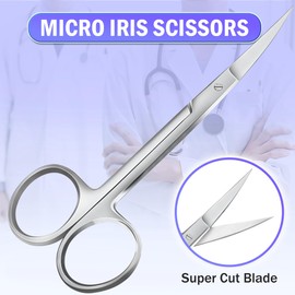 POSHOME Iris Micro Dissecting Curved 4.5-Inch Lab Scissors - Precision Medical Scissors with Fine Point Super Cut Design – Professional Surgical lab scissor for doctors