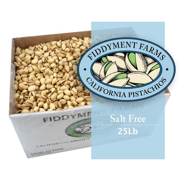 Fiddyment Farms 25 Lbs Salt Free In-shell Pistachios