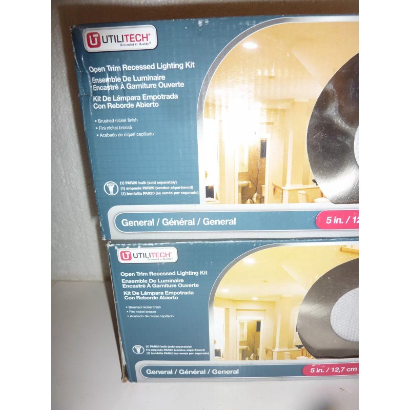 Utilitech 2 NOS UTILITECH 5" Recessed Light Kit Brushed Nickel