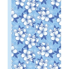 Cherry Flower Composition Notebook: 8.5 X 11 Standard College Ruled Paper Lined Journal, Blue Cherry Flowers Pattern Cover - A Decorative Floral Themed Gift For Your Friends