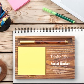 Social Worker Appreciation Sticky Note Holder, Thank You Gift for Counselors, Desk Organizer for Office Self-Stick Note Pad Holders TZP81