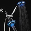 PowerSpa All-Chrome 7-Color LED Shower Head/Hand Held Shower High Pressure