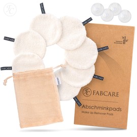 FABCARE Washable make-up removal pads – DERMATEST: VERY GOOD – Zero Waste & Sustainable – Reusable Make-Up Wipes Made of Bamboo Fibre – Make Up Remover Pads