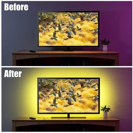 MYPLUS LED TV Backlight, LED Strip Light for 60-70" TV, 22 Scene Mode, Multi Dynamic Mode and DIY Function RGB SMD 5050 USB Powered Bias Lighting Kit with for PC Monitor Home Theater