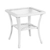 VIVIJASON Outdoor Wicker Side Table, All-Weather Rattan Patio Side Table