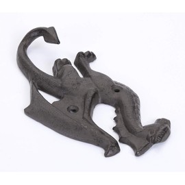Topfunyy Cast Iron Dragon Wall Hook Decorative Vintage Hanger for Coats, Hats, Keys and Towels (Dragon- Ⅳ)