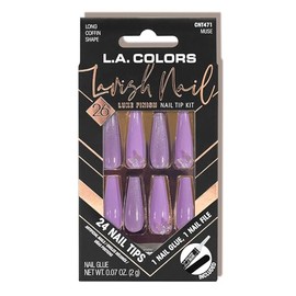L.A. COLORS Lavish Nail Luxe Finish Nail Tip Kit (carded), Muse CNT471