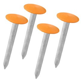 Survey Stakes Galvanized Steel Property Markers, Heavy Duty Survey Markers, 2.2" x 6.8" Property Line Markers Septic Tank Marker for Marking Property Lines, Orange (4 Pack)