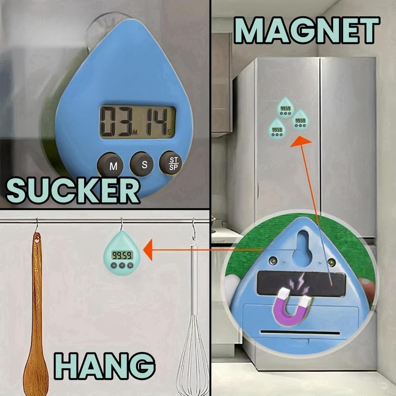 Waterproof Digital Shower Timer,Digital Shower Timing Tool,Features Toilet Timer with