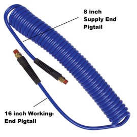 Primefit PUR14025P Polyurethane Recoil Air Hose 1/4" x 25Ft with Field Repairable Swivel Ends