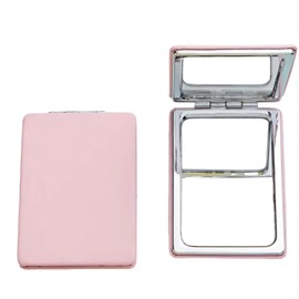 BIMIGET Compact Mirror for Men, Women and Girls, Pink Travel Makeup Mirrors for Handbag and Pocket, Portable Double-Sided Mirror with Distortion Free (Pink)